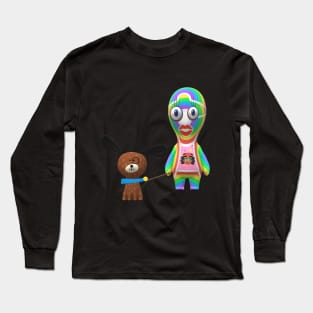 Izzy walking Petey Long Sleeve T-Shirt